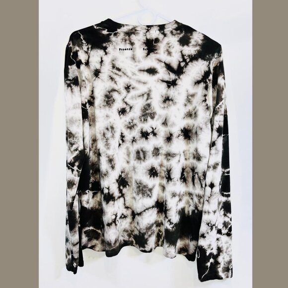 Proenza Schouler White Label Brown and White Tie Dye Long Sleeve Shirt - Size M - Picture 2 of 7